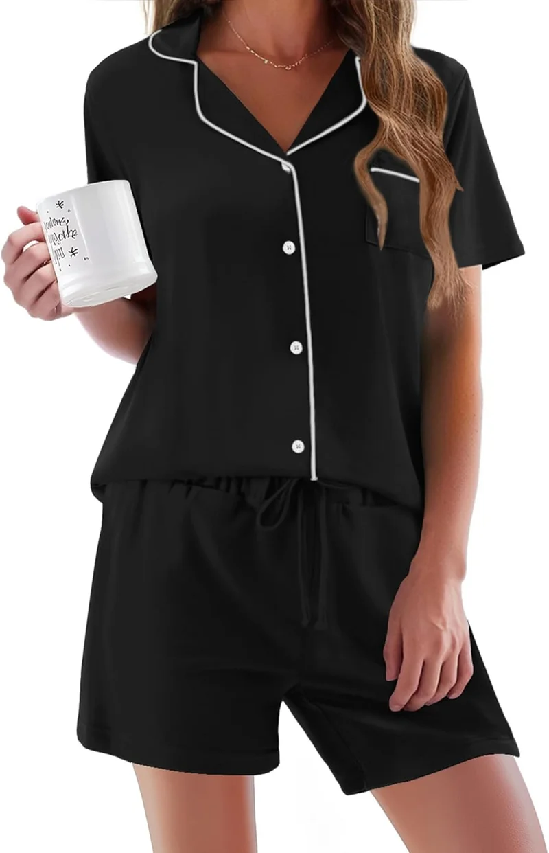 Ekouaer Women's Short Sleeve Pajama Set - Rank 2 in Best Pj Set of 2025