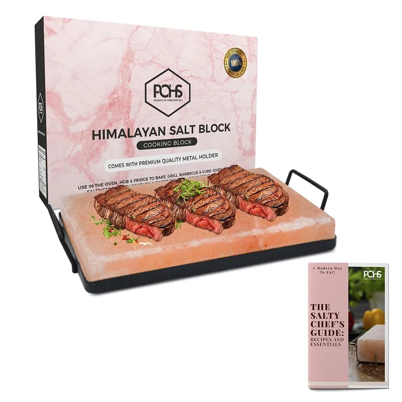 POHS Himalayan Salt Block with Metal Holder - Rank 6 in Best Himalayan Salt Rock of 2025