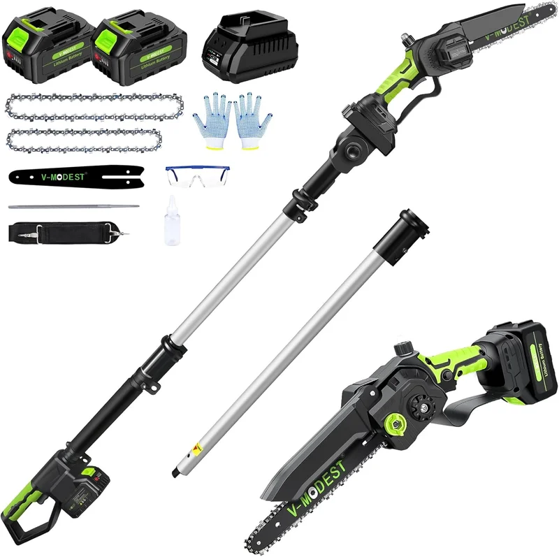 V-MODEST Cordless Pole Saw 2-in-1 8" & 6" - Rank 6 in Best Pole Saws of 2025