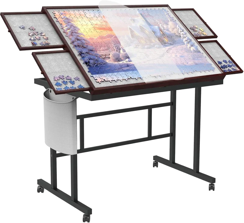 Jigsaw Puzzle Table with Storage Drawers - Rank 8 in Best Puzzle Table With Legs of 2025