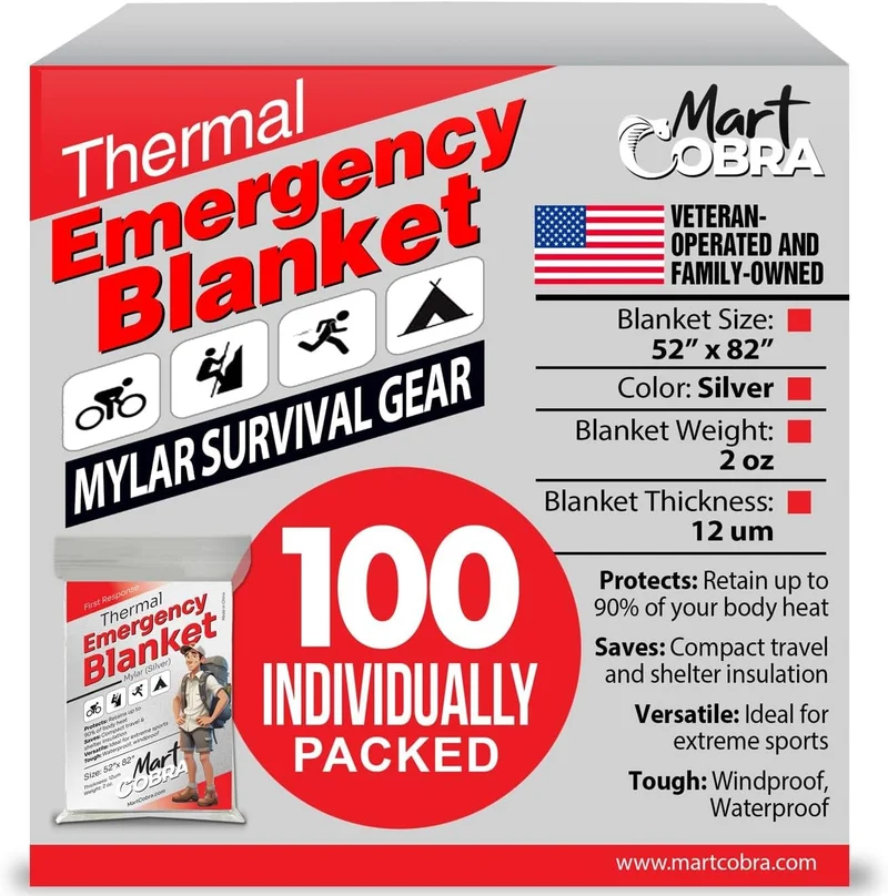 Emergency Survival Blanket Kit - Rank 2 in Best Emergency Blanket of 2025