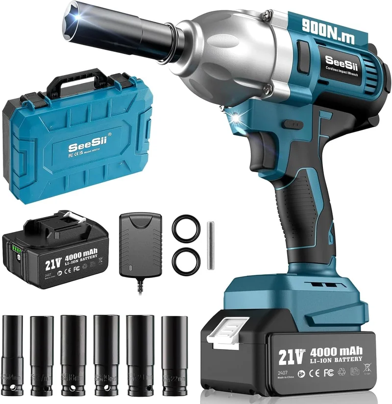 Seesii Cordless Impact Wrench 800N.m 1/2 Inch - Rank 6 in Best Impact Wrench of 2025
