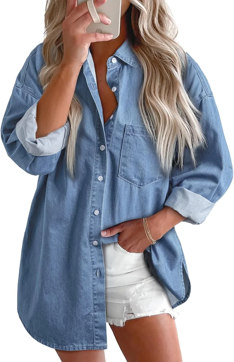 Astylish Women's Western Denim Shacket - Rank 4 in Best Shacket of 2025