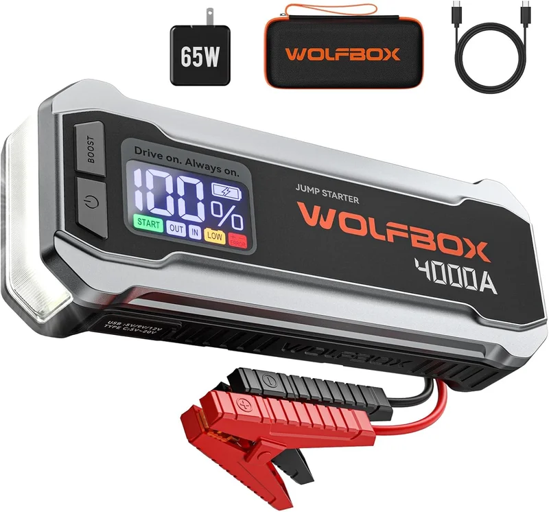 ‎WOLFBOX 4000A 12V Car Jump Starter - Rank 1 in Battery Jump Starters of 2025