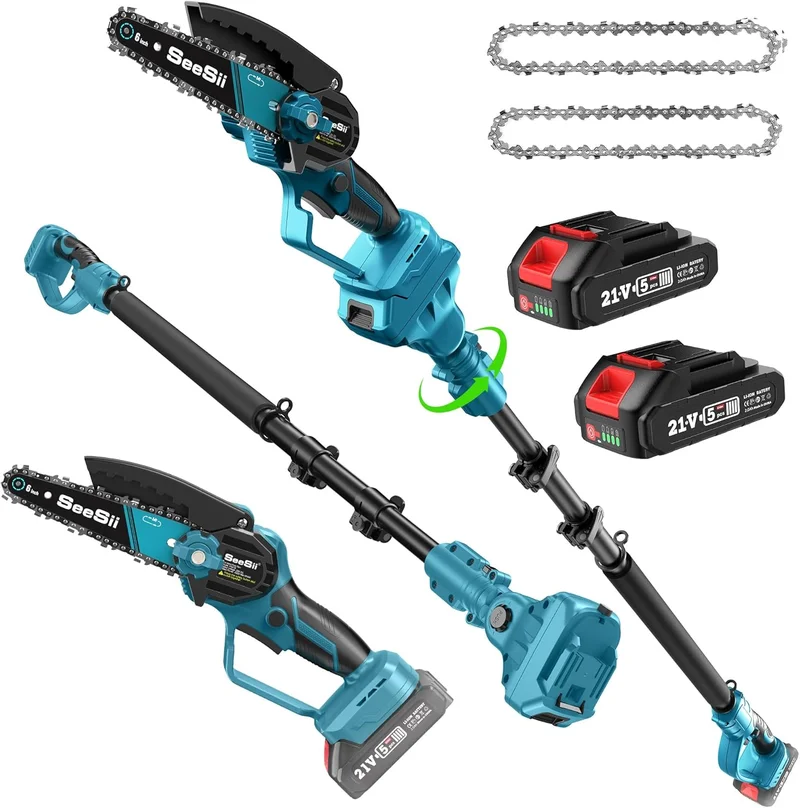 Seesii PS610 Cordless Pole & Mini Chainsaw - Rank 5 in Best Pole Saws of 2025