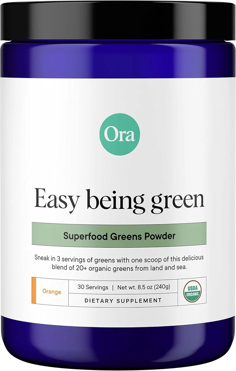 Ora Organic Super Greens Powder - Citrus Flavor - Rank 3 in Best Organic Green Powder of 2025