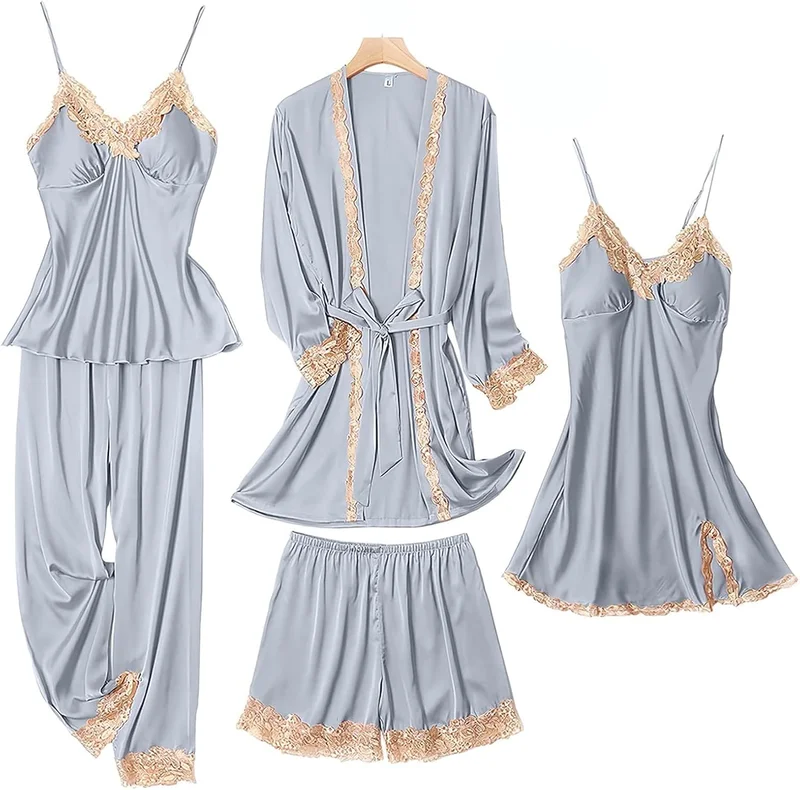 SAPJON Women's 5PCS Silk Pajama Set - Rank 9 in Best Silk Pajama of 2025