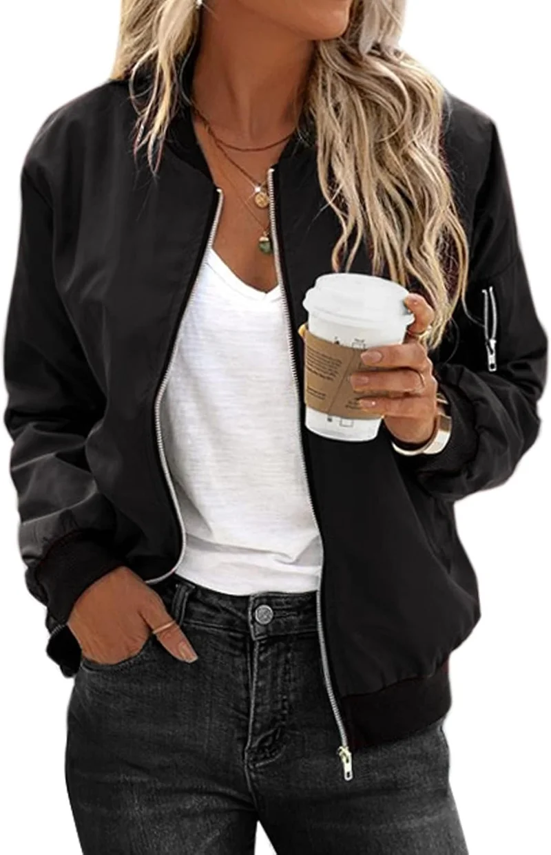 Zeagoo Women's Black Quilted Bomber Jacket - Rank 10 in Best Shacket of 2025