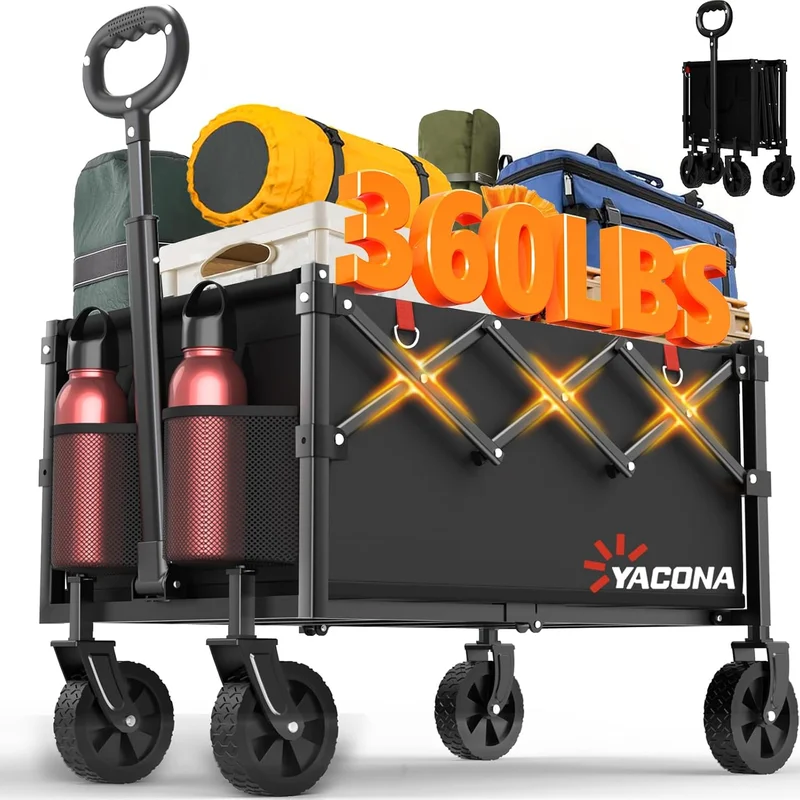 Yozoia Foldable Utility Cart Black - Rank 8 in Best Garden Cart of 2025