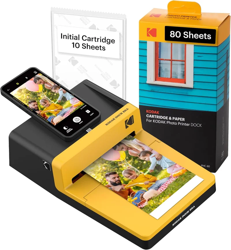 KODAK Dock ERA Plus 4PASS Portable Photo Printer 4x6 - Rank 4 in Best Iphone Photo Printer of 2025