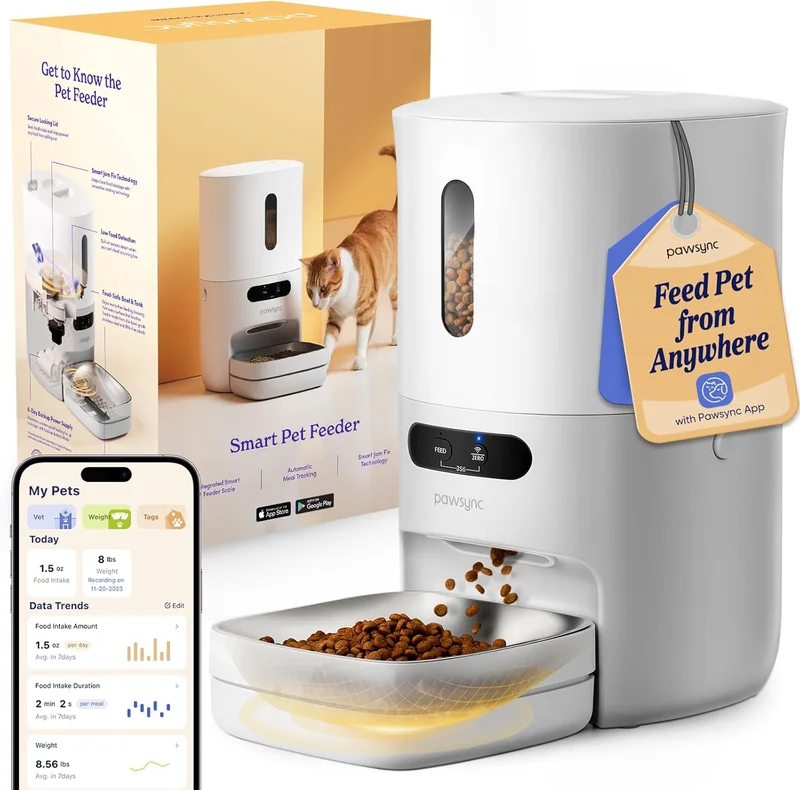 Pawsync Smart Automatic Pet Feeder - Rank 9 in Best Cat Feeder of 2025