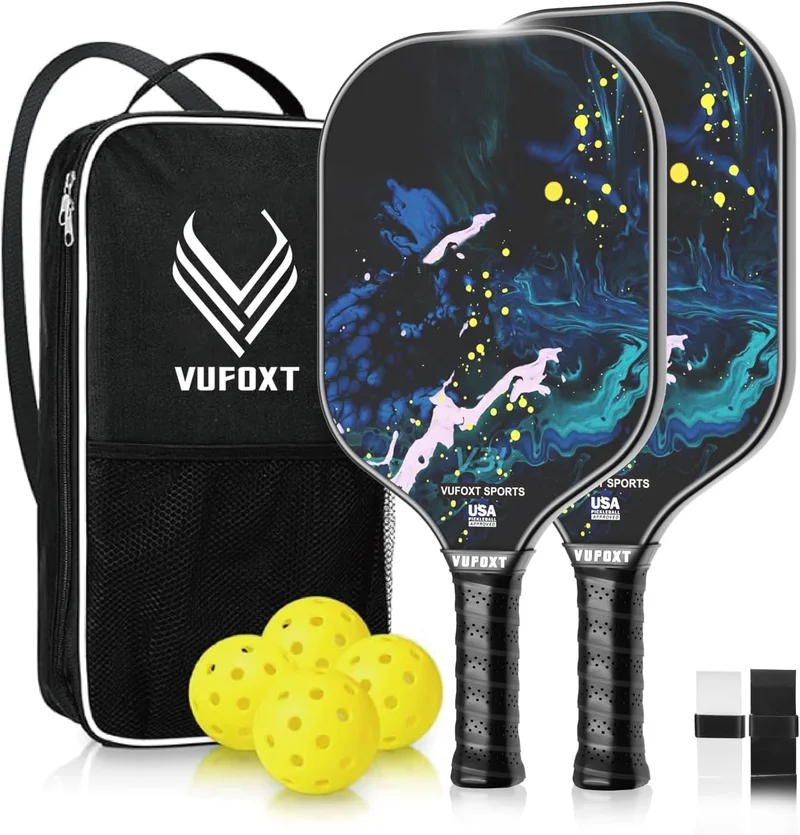 VUFOXT Pickleball Paddle Set, Blue Waves - Rank 9 in Best Pickleball Paddles of 2025