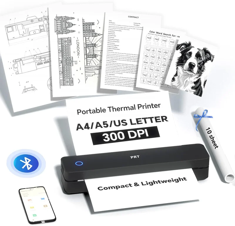 PRT Wireless Portable Thermal Printer - Rank 8 in Best Iphone Printer of 2025