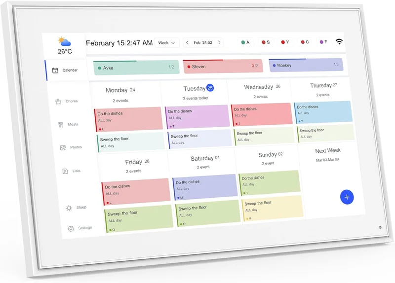 Canupdog 15.6-inch Smart WiFi Digital Calendar - Rank 9 in Best Skylight Calendar of 2025