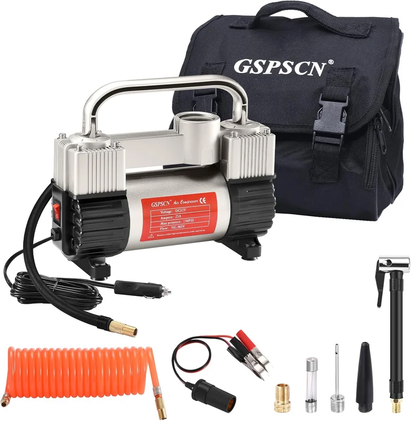 GSPSCN Silver Tire Inflator Heavy Duty - Rank 6 in Best Air Compressor For Car of 2025