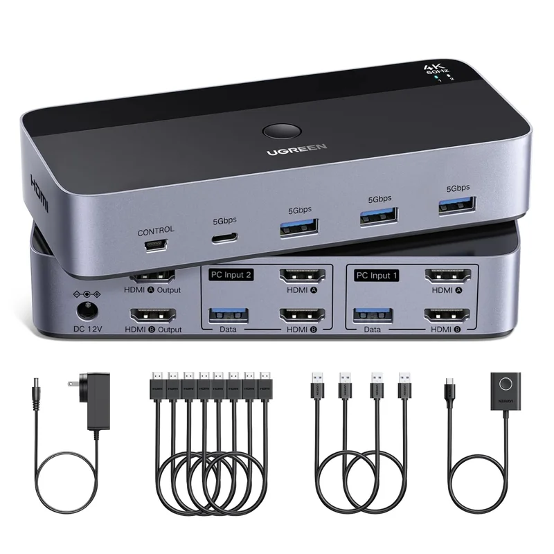 UGREEN HDMI KVM Switch Dual Monitor 4K - Rank 5 in Best Kvm Switch of 2025