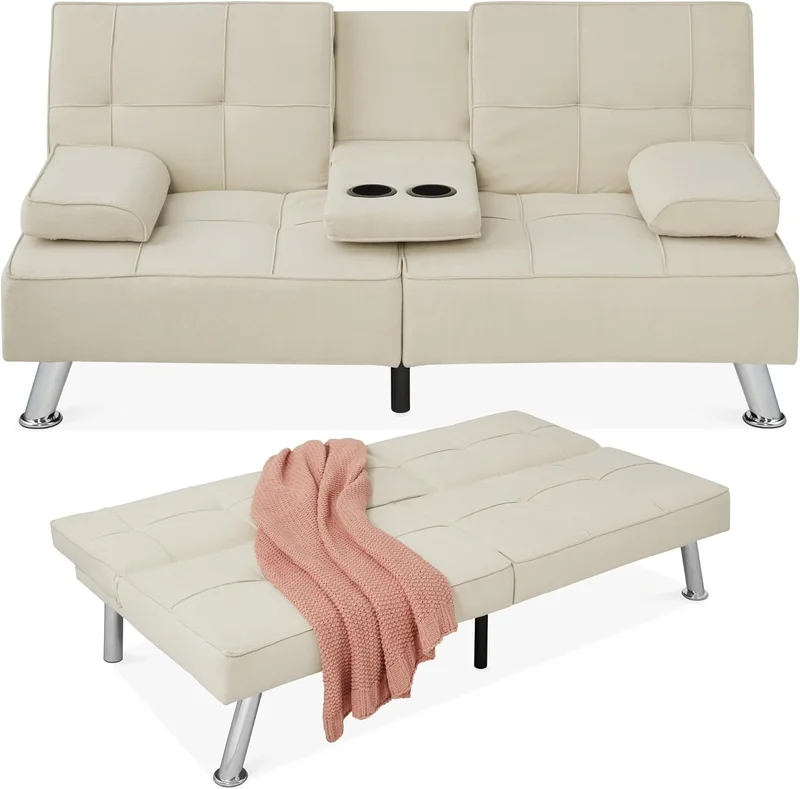 Best Choice Products Linen Futon Reclining Sofa Bed - Rank 5 in Best Reclining Bed of 2025