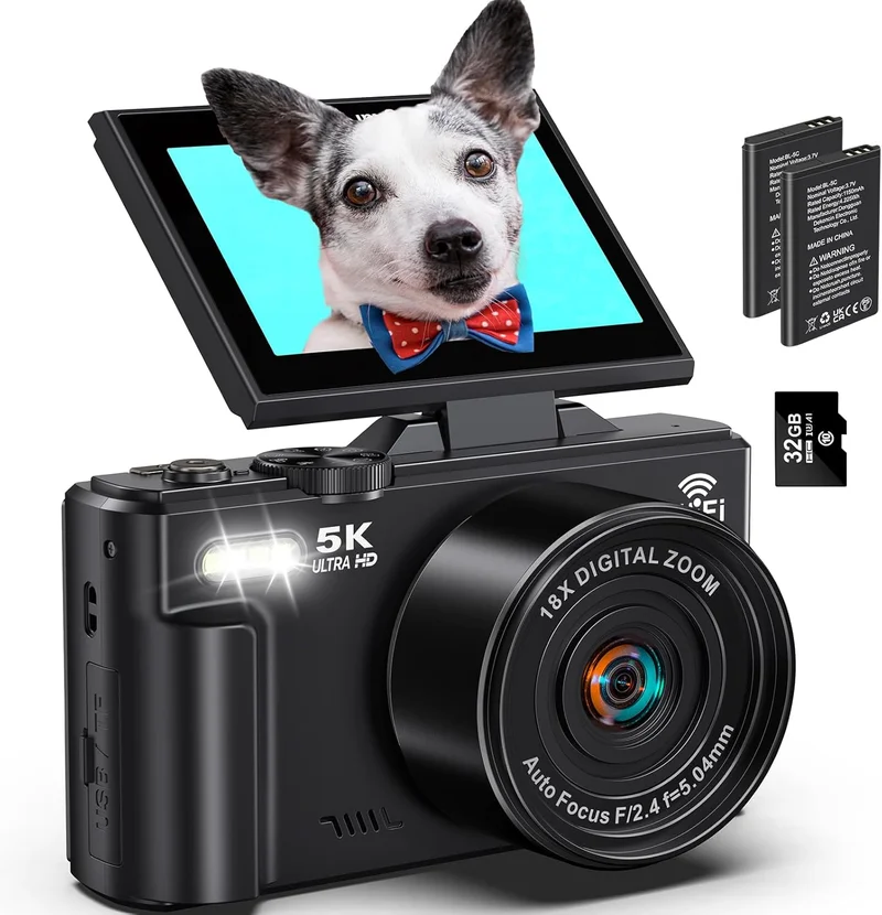 Demofit 5K Vlogging Camera with Flip Screen - Rank 10 in Best Vlog Camera of 2025