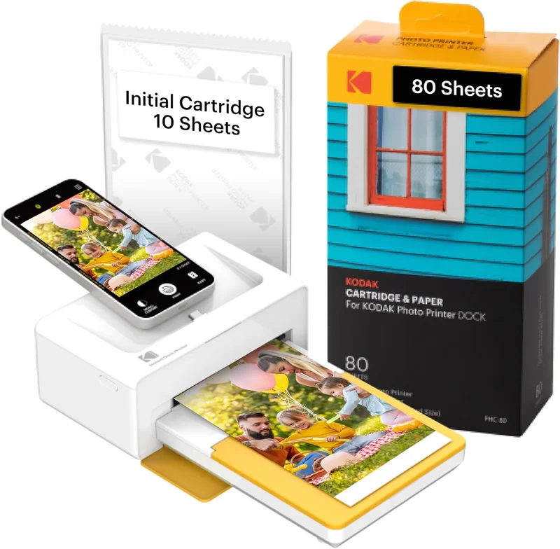KODAK Dock Plus 4PASS Instant Photo Printer 90 Sheets Bundle - Rank 1 in Best Iphone Photo Printer of 2025