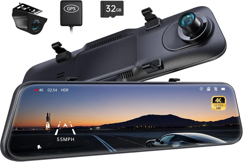 Pelsee P12 Pro 4K Mirror Dash Cam - Rank 7 in Best Wolfbox Dash Cam of 2025