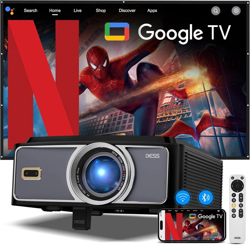 Dess 4K Home Projector with WiFi 6 - Rank 8 in Best Short Throw High Lumen Projector of 2025