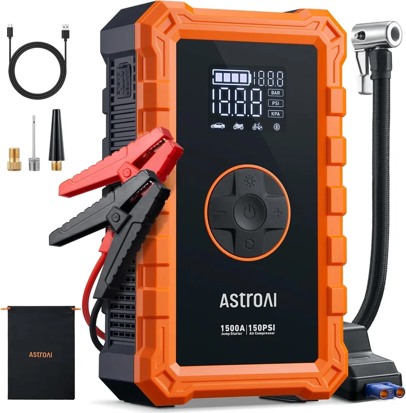 AstroAI S8 Jump Starter & Tire Inflator - Rank 8 in Best Jump Starter With Air Compressor of 2025