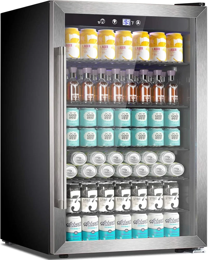 Joy Pebble Mini Fridge Beverage Cooler 145 Can - Rank 4 in Best Mini Fridge Glass Door of 2025