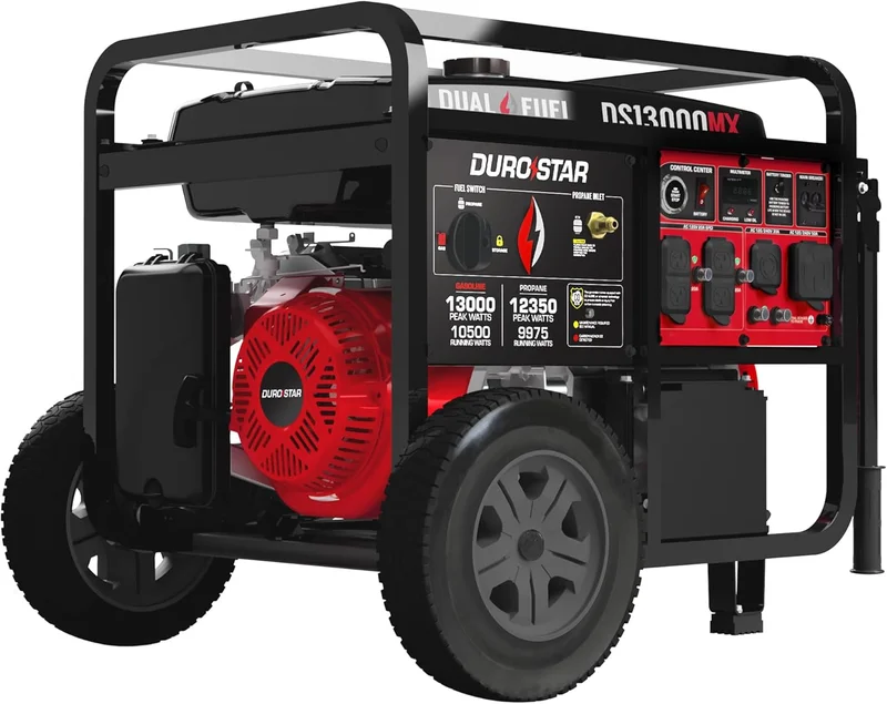 DuroStar DS13000MX Dual Fuel Portable Generator - Rank 10 in Best 10000 Watt Generator of 2025