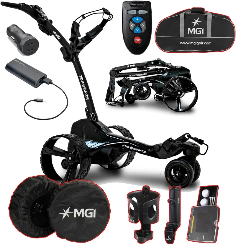 MGI Zip Navigator Golf Cart Bundle - Rank 6 in Best Electric Golf Push Carts of 2025