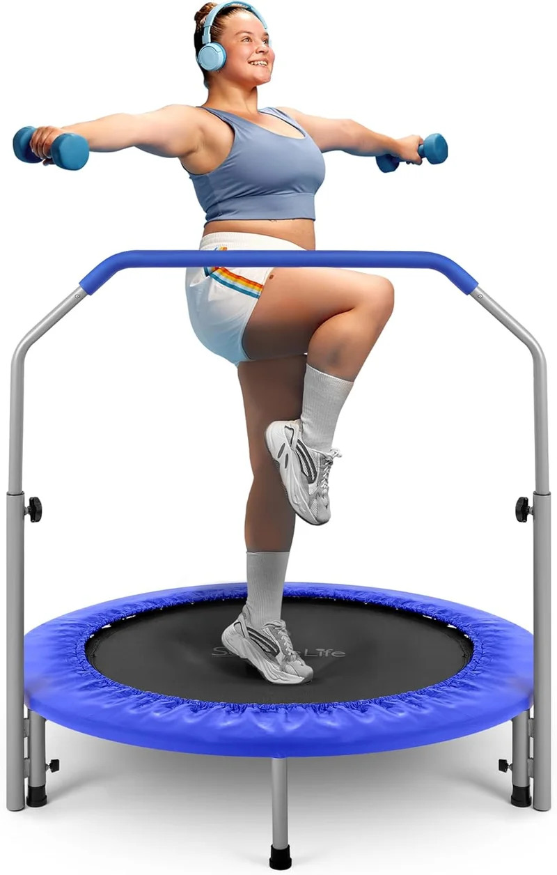 SereneLife Portable Foldable Trampoline with Adjustable Handrail - Rank 7 in Best Bcan Trampoline of 2025