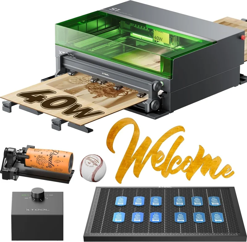 xTool S1 40W Laser Cutter and Engraver Deluxe Bundle - Rank 5 in Best Laser Cutter Machine of 2025
