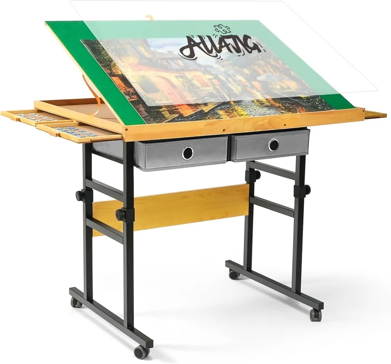 ALL4JIG Adjustable Jigsaw Puzzle Table with Drawers - Rank 7 in Best Puzzle Table With Legs of 2025