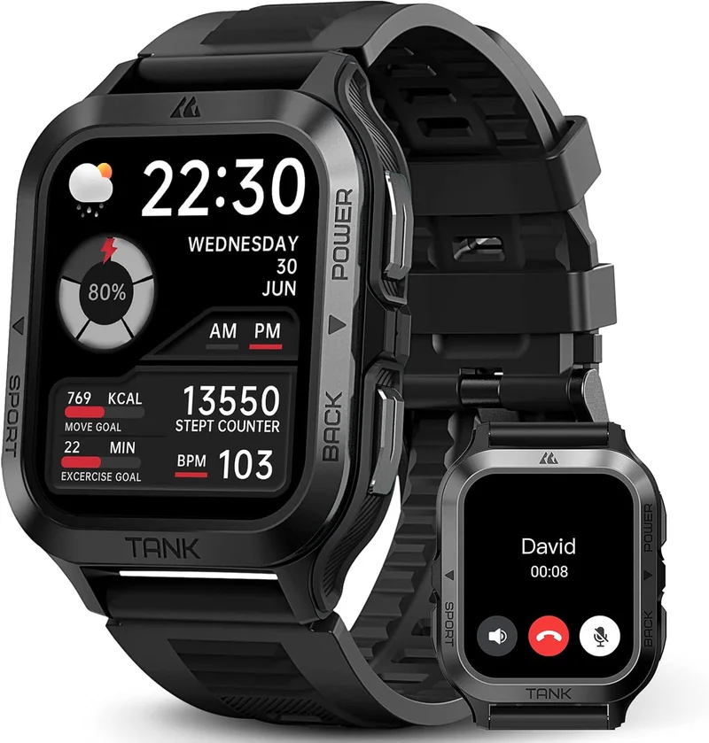 AMAZTIM Rugged Military Smart Watch - Rank 9 in Best Amazfit of 2025