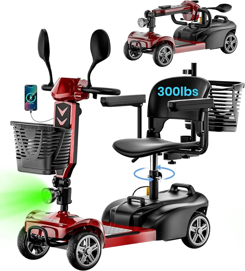 LODSTUN Foldable Mobility Scooter with Removable Battery - Rank 4 in Best Mobility Scooter of 2025
