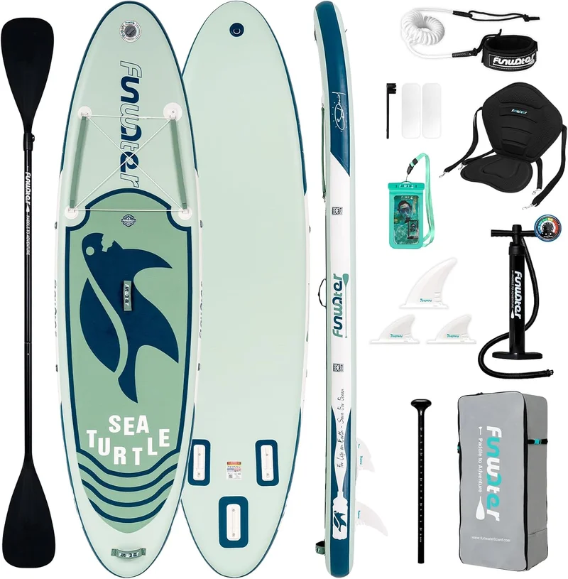 FunWater Inflatable Paddle Board with Accessories - Rank 3 in Best Blow Up Kayak of 2025