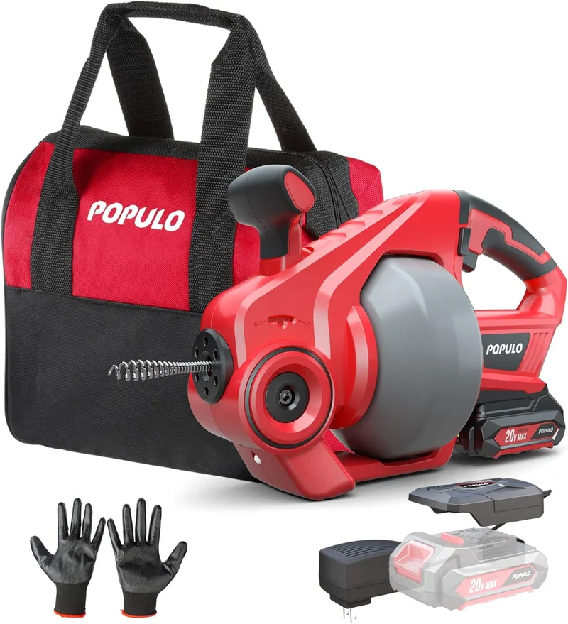 Populo 20V Cordless Drain Auger - Rank 10 in Best Drain Auger of 2025