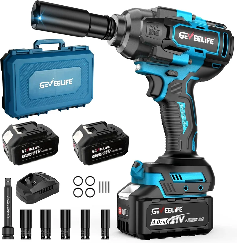 GEVEELIFE Cordless Impact Wrench 900Ft-lbs 21V - Rank 5 in Best Impact Wrench of 2025