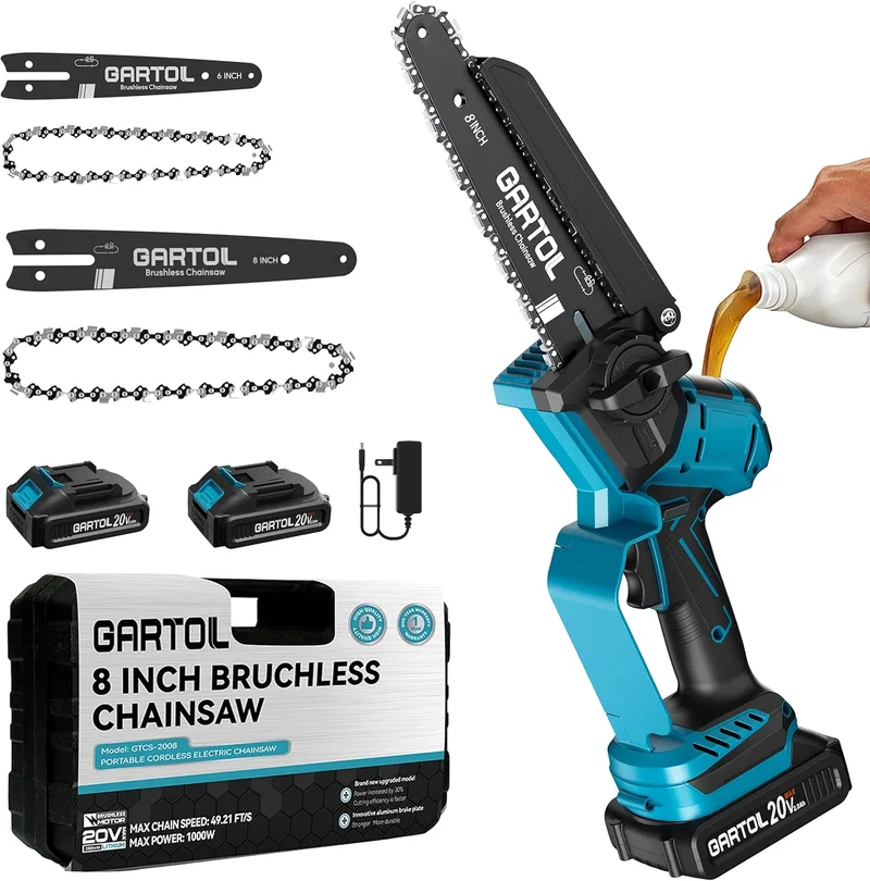 GARTOL Mini Chainsaw, 8" & 6" Cordless Electric Chainsaw - Rank 7 in Chainsaws of 2025