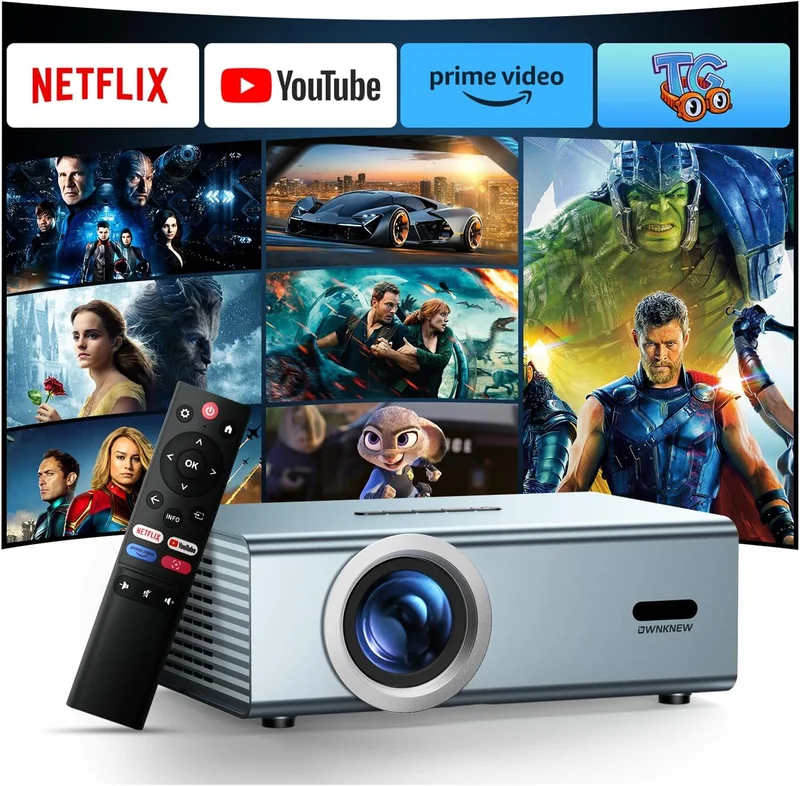 OWNKNEW Smart Projector with Netflix and Dolby Audio - Rank 6 in Best Short Throw Projector 4k of 2025