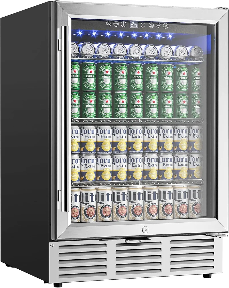 EUHOMY 24 Inch Beverage Refrigerator - Rank 9 in Best Under Counter Fridge of 2025