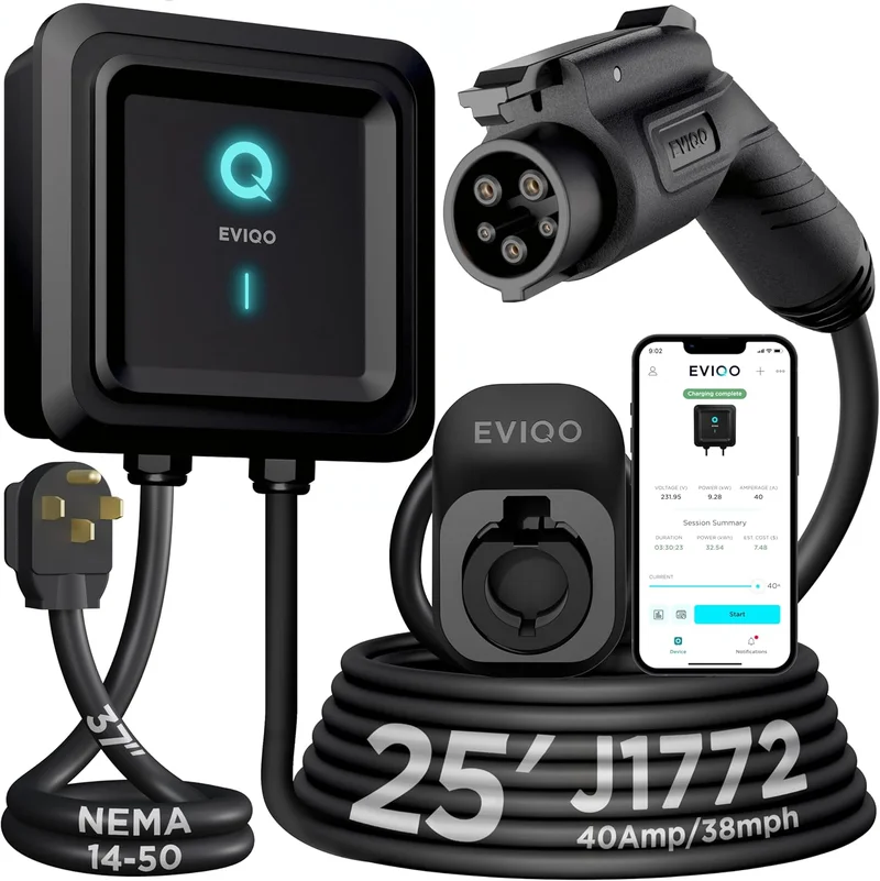 EVIQO Gen2 40 Amp Level 2 EV Charger - Rank 3 in Best J1772 Charger of 2025
