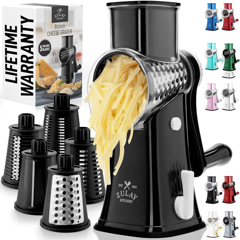 Zulay Rotary Cheese Grater 5 Blade - Rank 7 in Best Lemon Zester of 2025