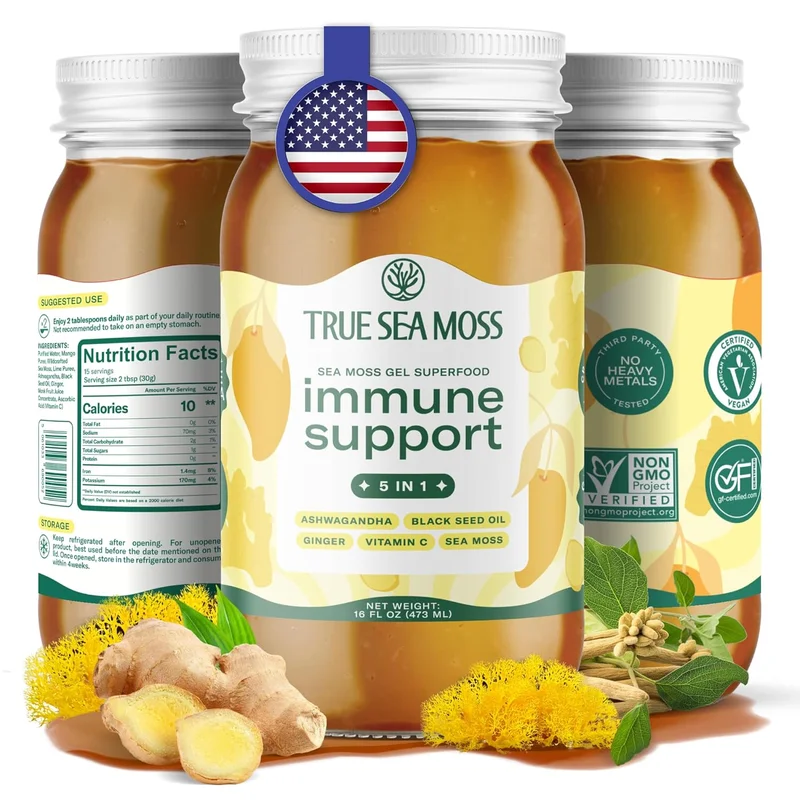 TrueSeaMoss Irish Sea Moss Gel with Ashwagandha - Rank 2 in Best Irish Sea Moss Gel of 2025