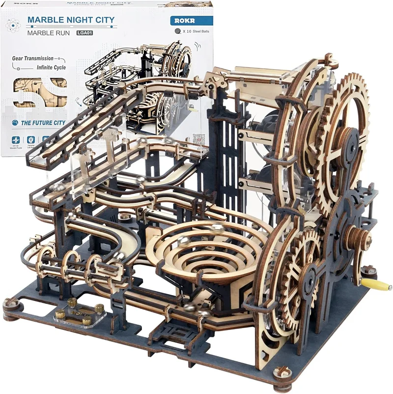 ROKR Marble Run Wooden Puzzle Model - Rank 9 in Best Marble Runs of 2025