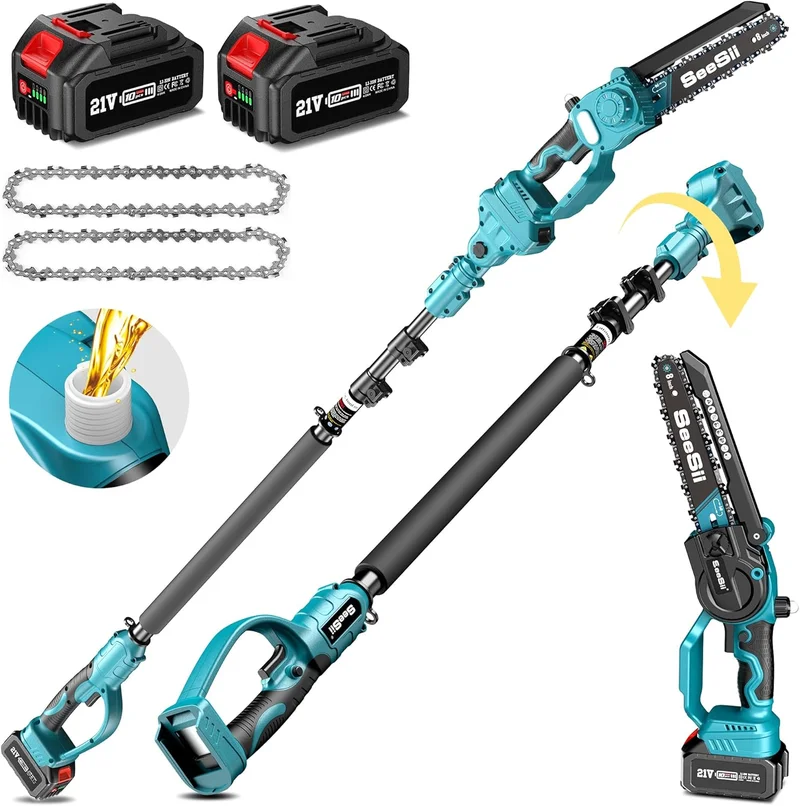 Seesii 2-in-1 Cordless Pole Saw & Chainsaw PS800 - Rank 2 in Best Pole Saws of 2025