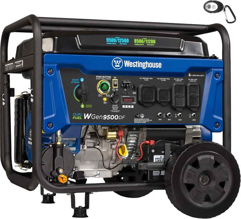 Westinghouse Outdoor Power Equipment 12500 Watt Dual Fuel Generator - Rank 4 in Best Generators of 2025