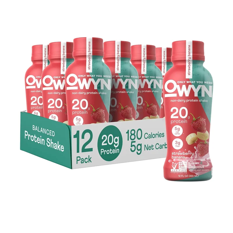 OWYN Vegan Protein Shake, Strawberry Banana - Rank 9 in Best Protein Shake of 2025