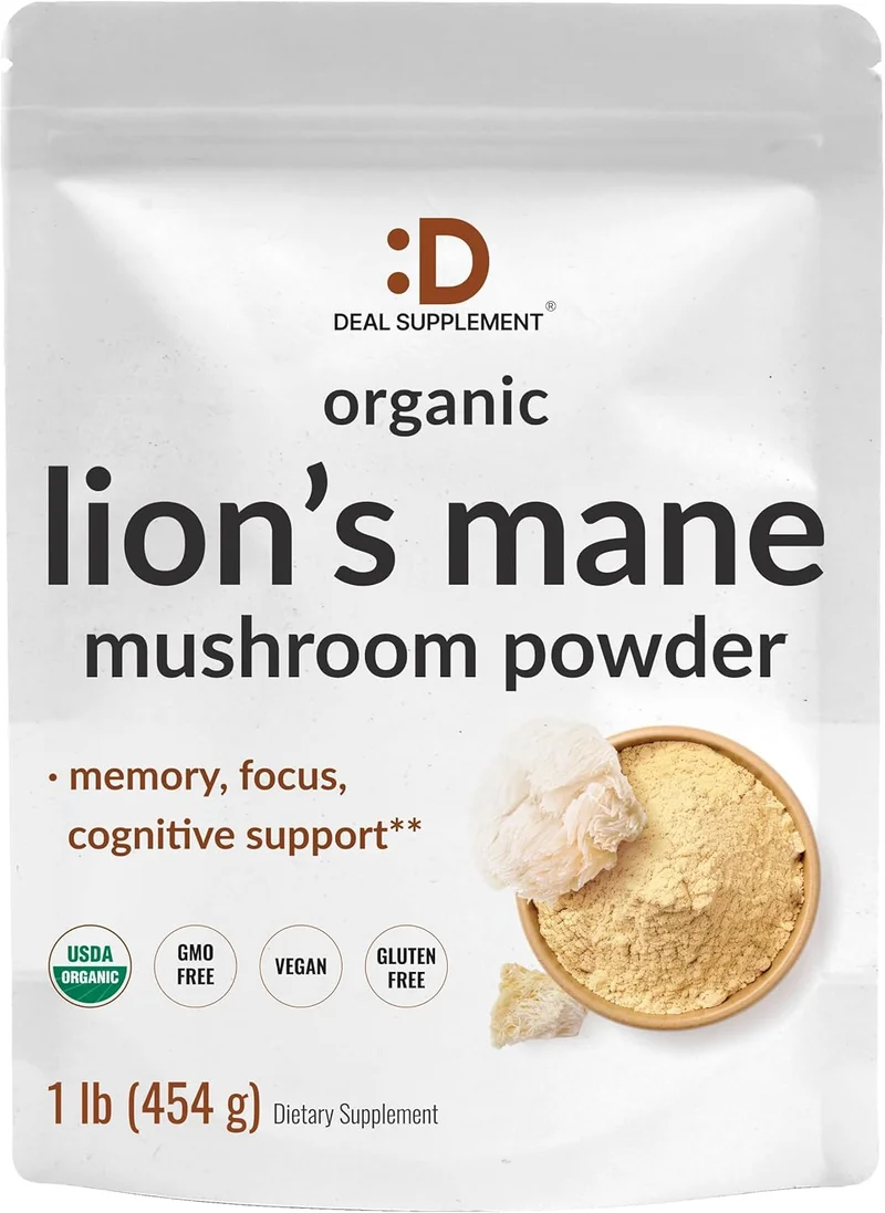 Deal Supplement Organic Lion's Mane Mushroom Powder - Rank 6 in Best Lion's Mane Powder of 2025