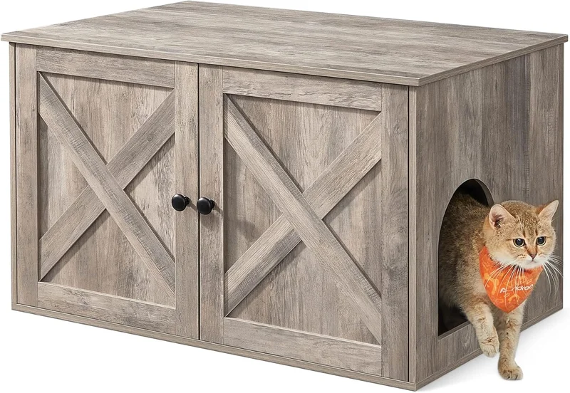 Feandrea Cat Litter Box Enclosure - Greige - Rank 5 in Best Litter Box For Cats of 2025