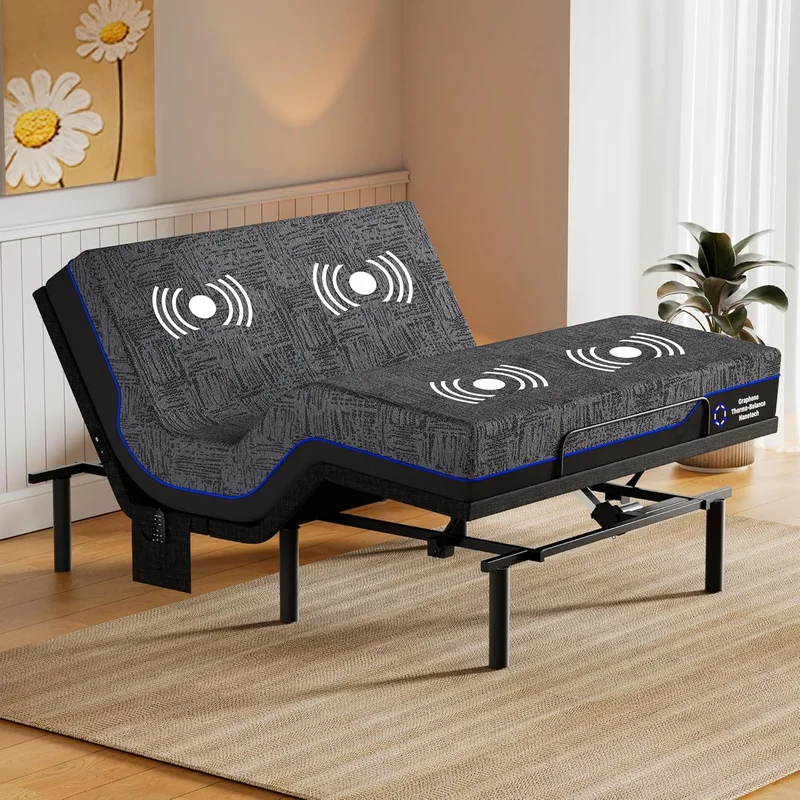 Amada Queen Adjustable Bed Frame and Cooling Gel Mattress Set - Rank 7 in Best Adjustable Mattress Base of 2025